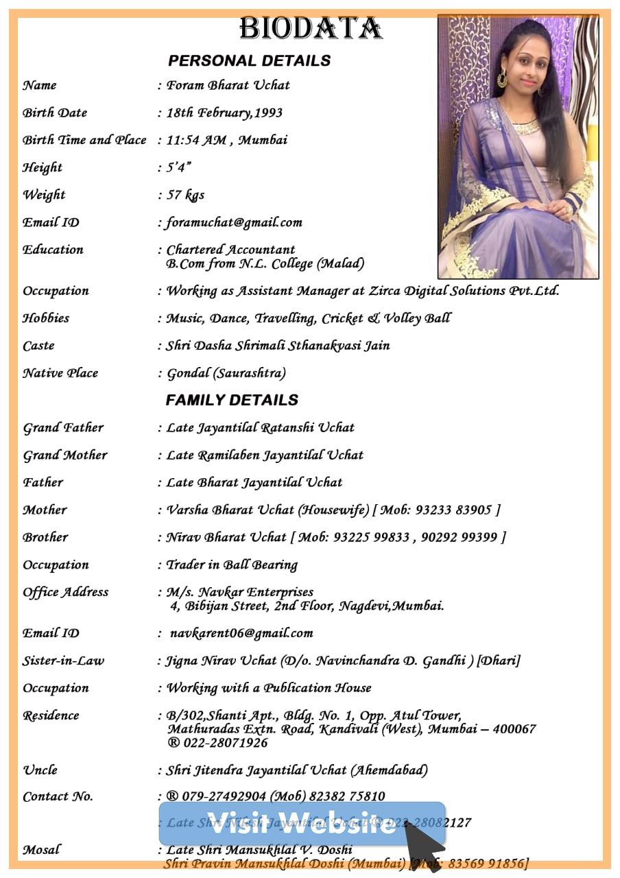 Marriage biodata word format Bengali