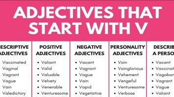 Adjectives Starting with V