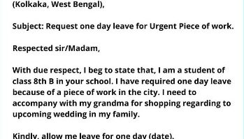 leave letter for school