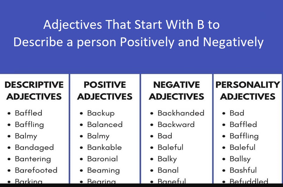 Adjectives That Start With B